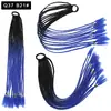 Pelucas Trenzadas de Colores Estilo Europeo y Americano, Coletas de Color Degradado, Trenzas de Espiga de Celebridades de Internet, Trenzas de Boxeadora de Tres Hebras para Discoteca