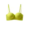 Ropa Interior Sin Marcas de Línea Horizontal para Mujer, Sin Tirantes, Pecho Pequeño, Antideslizante, Push-up, Ropa Interior Grande, Media Copa, Sujetador de Soporte Suave
