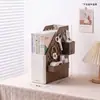 Suporte de Livro Porta-Documentos Suporte de Mesa para Livros Prateleira Rack de Armazenamento de Escritório Estante de Livros Lateral de Mesa Móvel Armazenamento Simples Branco para Papelaria