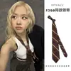 Corbata Rayada Color Café de Alta Inteligencia Estilo Coreano Otoño e Invierno Bufanda Casual Melard Cinturón Versátil Accesorio de Cintura para Mujer