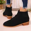 Botas Martin Femininas 2026 Inverno Novo Estilo Botas Curtas de Camurça Caimento Justo Cadarço Zíper Botas Femininas