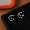 Brincos de agulha de prata minimalistas de camada dupla europeia e americana Brincos de metal de sentido avançado de ouro e prata Brincos de moda personalizados de nicho