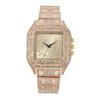 Explosiones de Comercio Exterior Moda Masculina Ocio Hip Hop Cuadrado de Mano Gipsófila Diamante Reloj de Cuarzo para Hombre