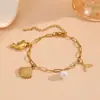 Lujo Ligero Acero de Titanio Nueva Concha de Perla Joyería Venta Caliente de Verano Conservación del Color Caracola de Perla con Estrella de Mar Diamante Traje de Verano