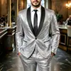 2026 Novo Conjunto de Terno Brilhante com Lantejoulas Disco Transfronteiriço para Performance em Boate Palco Conjunto de Duas Peças Dropshipping