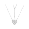 Colar com Pingente de Roda Gigante Amor Cheio de Diamantes Mais Vendido da Amazon, Fashionável e Personalizado, Feminino, Versátil e de Alto Padrão para Clavícula