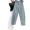 Jeans Banana Machete Europeu Plus Size Feminino Primavera e Verão Menina Cheinha Silhueta Pera Calça Sickle Slim Calça Dad Wide-Leg Solta