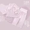 Pijama de modal para bebé de cintura alta con protección para el vientre, verano, fino, ropa de casa para niños, traje de bebé dividido, ropa de verano para niñas