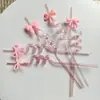 Pajitas para Fiestas de Bar Transfronterizas al por Mayor Cola de Sirena Transparente con Lentejuelas Creativa Amor Dibujos Animados Pajitas Curvas al por Mayor