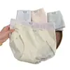 Calcinhas Femininas de Algodão Puro Macio e Fresco, Corte Alto, Gelatina Macia 10A, Antibacterianas, Cintura Média, Virilha Estendida para Mulheres