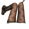 Meias-calças arrastão com padrão de trevo de quatro folhas da moda, sexy e estilosas, meias pretas, meias-calças arrastão estilo JK, leggings emagrecedoras para outono e inverno