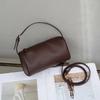 25 Estuche Estilo Mismo de los 90 Otoño e Invierno Bolso Pequeño Mini Estuche Cilíndrico para Lápices Bolso de Mano Versátil Casual para Mujer Piel de Cabra