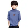 Y2018 # Nova Camisa de Meia-Gola para Meninos Outono e Inverno Camiseta Térmica para Crianças Top de Veludo para Bebê Menino