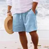 Pantalones Cortos Casuales de Verano para Deporte para Hombre de Amazon, de Algodón y Lino Transpirables y Cómodos para Vacaciones, Pantalones Cortos para Correr para Hombre, Transfronterizo