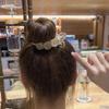Grampo de cabelo com cabeça de girassol em rede, artefato para cabelo, sentido feminino, grampo de rabo de cavalo, grampo de cabelo elegante