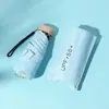 Sombrilla Pegamento Negro Anti-UV Sol y Lluvia Doble Uso para Mujer Paraguas Paraguas Ultra Ligero Paraguas de Protección Solar Paraguas de Protección Solar