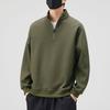 Sudadera con media cremallera Danbaoni para hombre, temporada de primavera, corte holgado, sin capucha, cuello alto, estilo regular, forrada de forro polar.