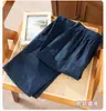 Venta al por mayor Envío directo Primavera Verano Algodón Lino Ropa de casa para mujer Cintura elástica Pierna ancha Pantalones cortos Casual Cómodo Pijama para el hogar