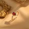 Anel Multicolorido de Zircônia para Mulheres, Design de Luxo Leve com Brilho Radiante, Presente de Aniversário, Joia para Confissão, Moderno e Versátil
