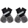 Meias para cachorro com solas antiderrapantes, meias de algodão para cachorro grande, sapatos pretos com estampa de leopardo para pet, meias silenciosas antiderrapantes para pet no atacado