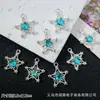 Colgante Versátil de Estrella de Cinco Puntas Hueca con Pedrería, Dijes Pequeños para Pendientes, Pulseras, Collares Hechos a Mano con Cuentas, Accesorios de Aleación