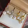 Aretes de Perla y Cinta de Agua Dulce Doble Hilo Estilo Ballet Diseño Retro Aretes de Gama Alta Nicho