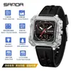 El Nuevo Reloj Electrónico de Sanda es un Éxito Transfronterizo, Reloj Estudiante Multifuncional Resistente al Agua, Reloj Deportivo Transparente Cuadrado Resistente al Agua para Hombres y Mujeres
