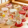 Caixa de Embalagem para Cupcake de Papel Dia das Crianças Peça Única Tendência 2 polegadas Sobremesa Assar Transparente Redonda Caixa para Levar