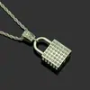 Nuevos Productos Accesorios Personalidad Moda Forma de Candado Collar Colgante Diamante Ropa para Hombres y Mujeres Colgante