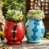 Vaso de flor cheongsam tridimensional estilo chinês para pátio e varanda, paisagismo em miniatura para plantas verdes, decoração de ornamento de mesa para jardim de plantas em vaso