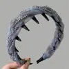 Diadema de Pedrería con Perlas, Estilo Nuevo, Dentada, Gama Alta, Diadema Popular, Pinza para el Cabello para Lavarse la Cara, Antideslizante, Corona Alta, Diadema Cubre Raíz del Cabello