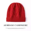 Gorro tejido de tres hebras engrosado, nuevo estilo otoño/invierno, tejido de cachemira, color liso, con orejeras y una corona redonda