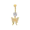 Amazon Ebay Venda Quente Piercing de Umbigo Novo Borboleta Zircônia Botão de Umbigo Joia de Piercing Corporal Unha de Umbigo