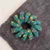 Anillo para el Pelo de Cuerda de Teléfono de Peluche de Bola de Color Simple para Mujer, Elástico Alto, Goma Duradera, Cuerda para el Pelo de Mujer, Adorno para la Cabeza, Sin Marcas
