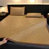 Juego de Tres Piezas de Esterilla Refrigerante de Color Sólido, Esterilla de Ratán Hielo, Esterilla de Paja, Esterilla Suave de Seda de Hielo, Esterilla Suave Refrigerada por Aire para Dormitorio de Estudiantes de Verano