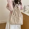 2026 Nova Bolsa de Lona Leve com Cordão Estilo Coreano Grande Capacidade Mochila Dobrável Casual para Uso Externo e no Dia a Dia