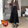Versão Coreana 2025 Nova Celebridade da Internet High-End Veludo Amigo da Pele Meio Corpo Justo na Cintura Saia Longa Cauda de Peixe com Cintura Elástica Saia de Comprimento Médio Rosa