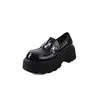 Mocasines de Cuero Vacuno con Dedos Abiertos, Bordados, Suela Gruesa y Tacón Grueso para Mujer, Nuevos Zapatos de Cuero Genuino de Otoño con Tacón Alto y Corte Profundo para Mujer