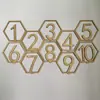 Producto de gran venta transfronteriza: Señales de Mesa de Madera con Números del 1 al 20, Posavasos Hexagonales Calados con Números para Asientos de Bar y Cafetería