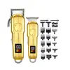 Aparador de Pelos Multifuncional, Aparador de Pelos Elétrico, Aparador de Pelos Portátil para Uso Doméstico, Conjunto de Cabeleireiro Masculino com Display Digital