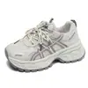 Zapatillas retro tipo papá para mujer 2026 Nuevo Otoño Suela Gruesa Que Aumentan la Altura Ligeras Transpirables de Malla Zapatillas Casuales