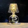 Bola de Cristal Tallada en 3D Transfronteriza Luz Nocturna Luminosa Lámpara de Mesa de Escritorio para Dormitorio Adornos Decorativos de Ambiente Regalo de Cumpleaños
