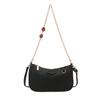 Bolsa de Axila Casual Retrô Estilo Coreano para Mulheres 2025 Verão Nova Moda Corrente Texturizada Pequena Bolsa Quadrada Bolsa de Ombro