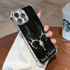 Capa de Celular Escura com Suporte Independente de Galhada de Veado e Caveira para iPhone 17, Capa Transparente Anti-Colisão de Cobertura Total para Apple 16/15