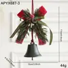Colgante de Navidad Campanilla Pequeña Lazo de Terciopelo Árbol de Navidad Piña Escena Decoración Suministros Colgante Pequeño Decorativo