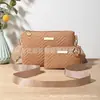 Conjunto Popular de Duas Peças Transfronteiriço de Cor Sólida Ondulada de Alta Qualidade com Relevo Cor Sólida Alça de Ombro Bolsa de Trabalho Bolsa Transversal Feminina