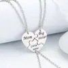Chaveiro de Aço Inoxidável Mais Vendido Transfronteiriço Pingente de Quebra-Cabeça para Casal Pingente Presente de Dia dos Namorados Chaveiro de Metal Gravação