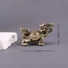 Tortuga Dragón de Ocho Trigramas de Latón Xuanwu Bi Xiu Estilo Vintage Decoración del Hogar Escritorio de Oficina Mascota de Té Adorno para Atraer Riqueza