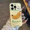 Adecuado para funda de teléfono Apple 17PROMAX, pegatina 3D de fruta de verano plátano coco, funda anticaídas iPhone18 14