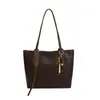 Bolsa Grande Retrô Simples Feminina Nova Moda Casual Grande Capacidade Bolsa Tote Textura Trançada Super Quente Bolsa para Ombro para o Dia a Dia
